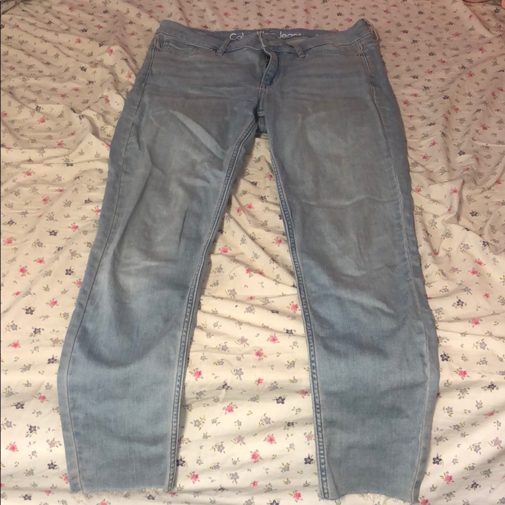 Calvin Klein Jeans: Light Wash Ankle Skinny